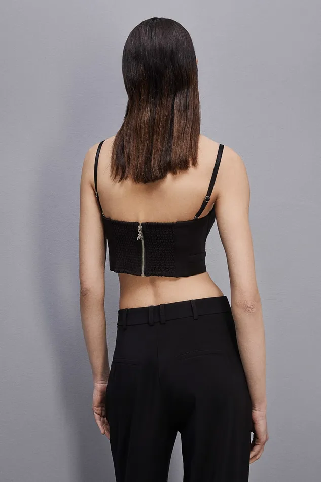 Patrizia Pepe Tailored Bustier With Belt Black Nero Apparel Lingerie