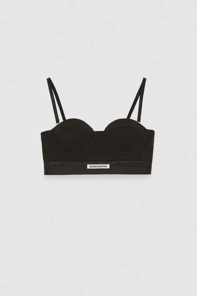 Patrizia Pepe Tailored Bustier With Belt Black Nero Apparel Lingerie