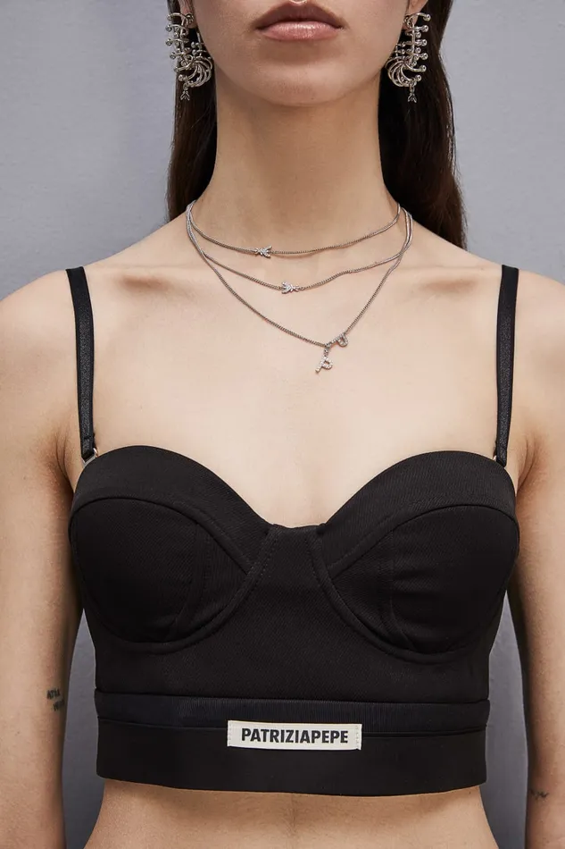 Patrizia Pepe Tailored Bustier With Belt Black Nero Apparel Lingerie