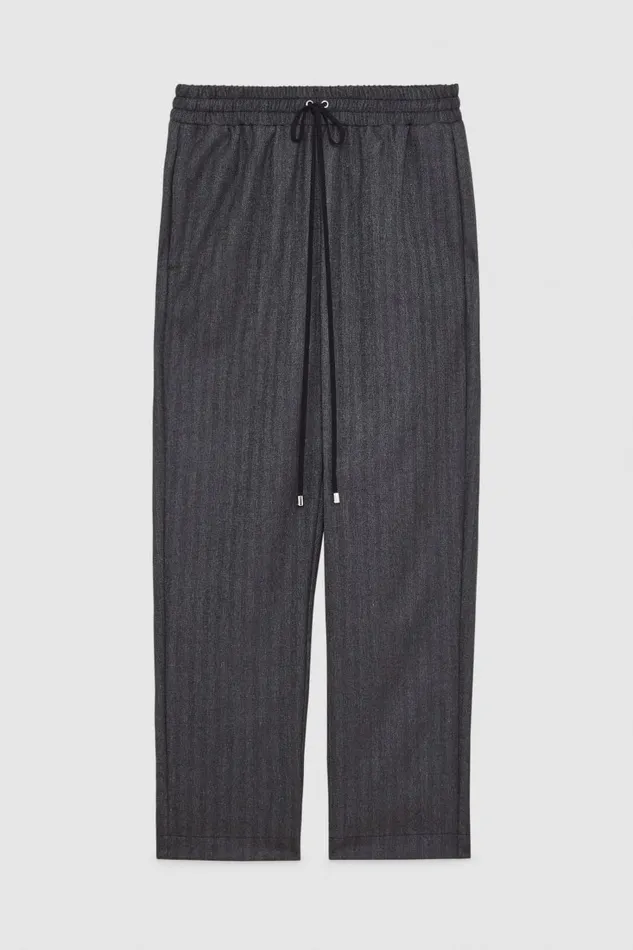 Patrizia Pepe Viscose Ankle Pants Black Dark Gray Texture Apparel Cigarette