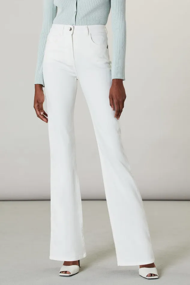 Patrizia Pepe White Fly Embroidery Jeggings Bianco Apparel Jeans