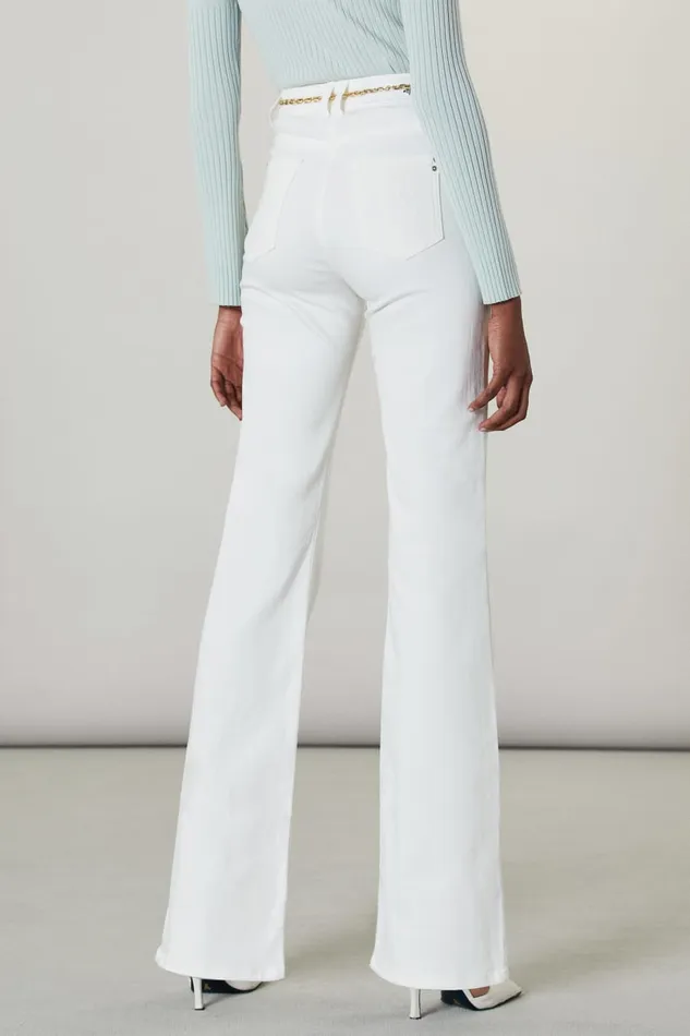 Patrizia Pepe White Fly Embroidery Jeggings Bianco Apparel Jeans