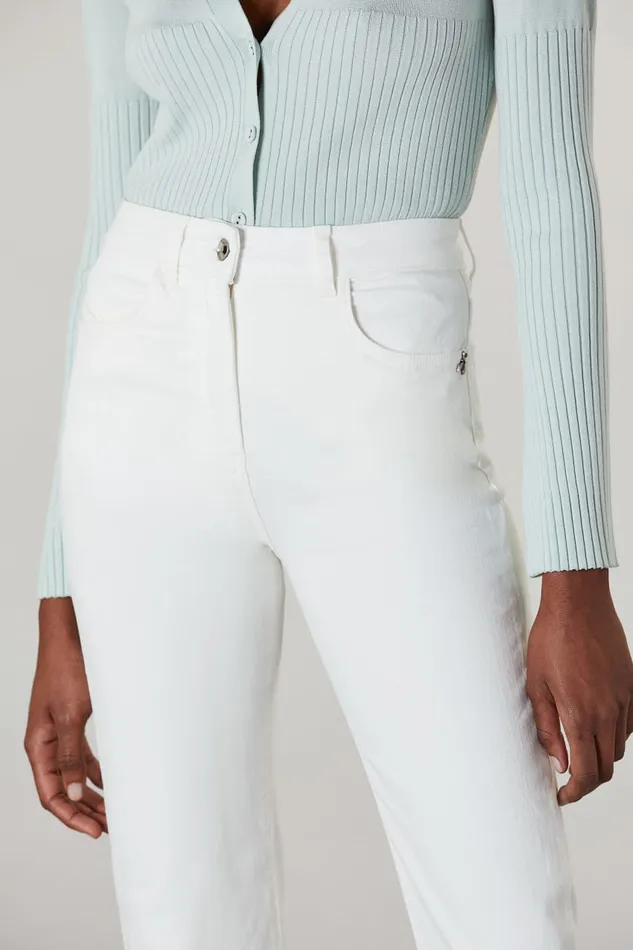 Patrizia Pepe White Fly Embroidery Jeggings Bianco Apparel Jeans