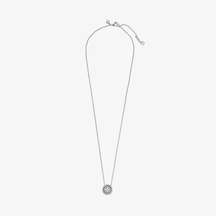 Pendant Necklaces Women Pandora Sparkling Double Halo Collier Necklace