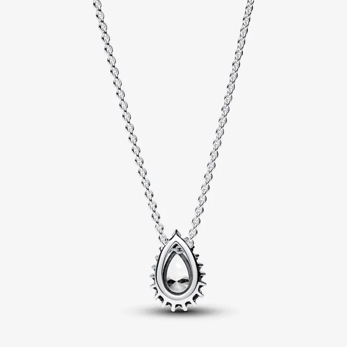 Pendant Necklaces Women Pandora Sparkling Pear Halo Collier Necklace