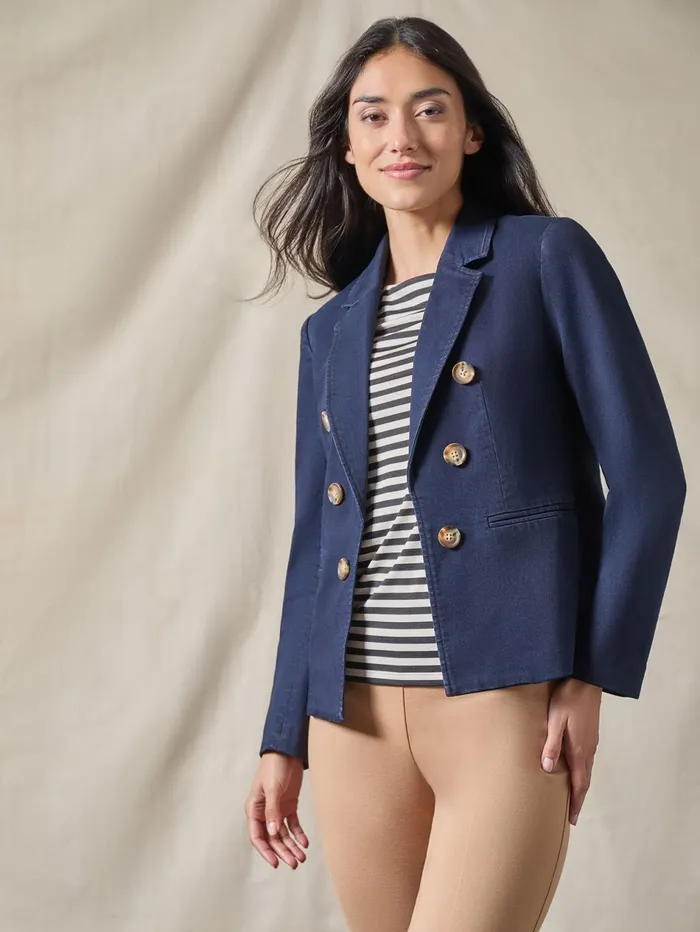 Petite Denim Faux DoubleBreasted Jacket Women Jones New York Petite Blazers