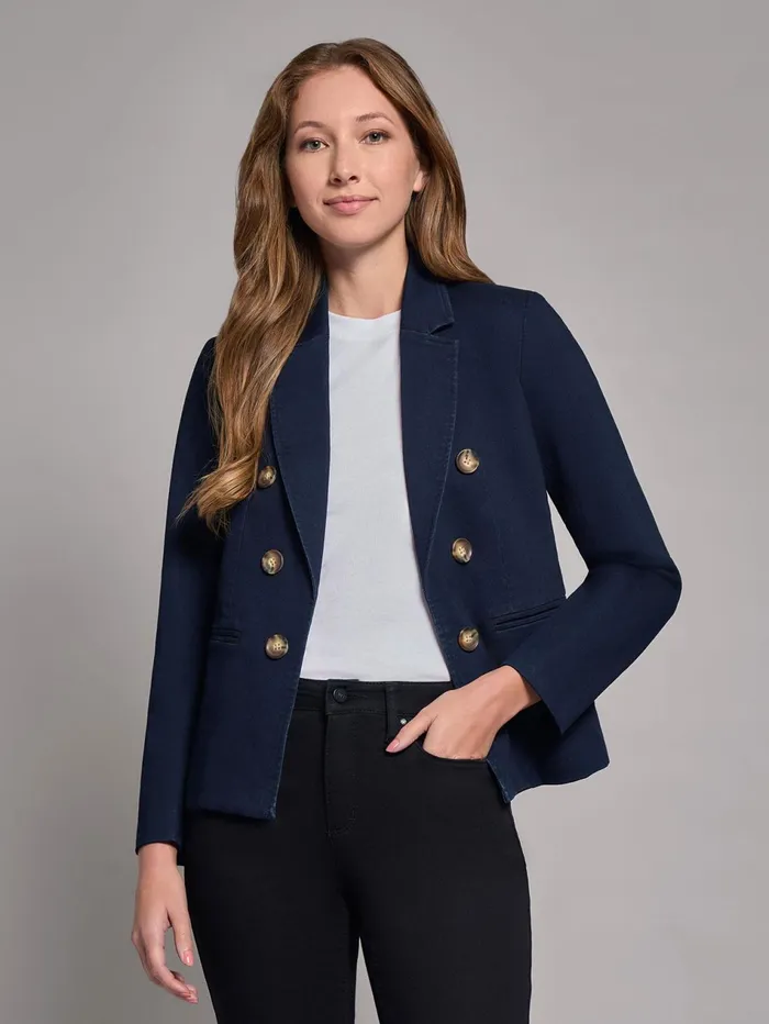 Petite Denim Faux DoubleBreasted Jacket Women Jones New York Petite Blazers Petite Denim Faux DoubleBreasted Jacket Women Jones New York Petite Blazers