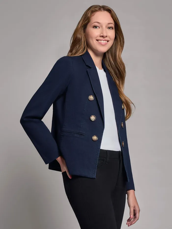 Petite Denim Faux DoubleBreasted Jacket Women Jones New York Petite Blazers Petite Denim Faux DoubleBreasted Jacket Women Jones New York Petite Blazers