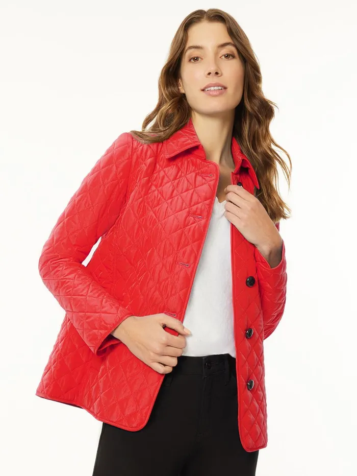 Petite FiveButton Quilted Jacket Women Jones New York Petite Blazers