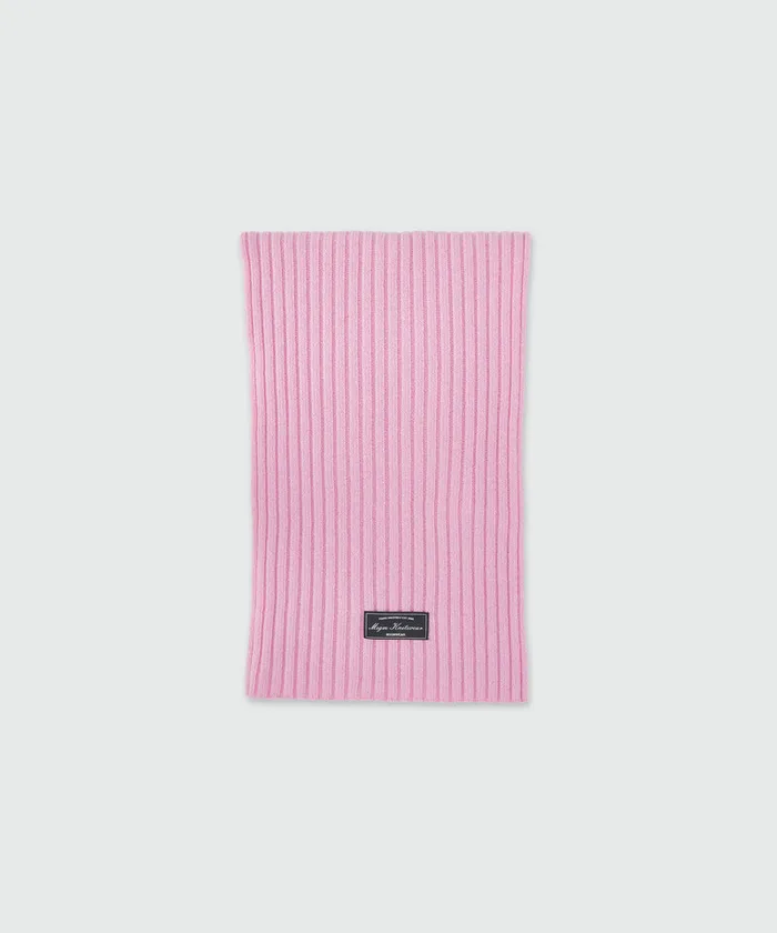 Pink Ribbed Wool Scarf Women MSGM Hats Scarves And Gloves