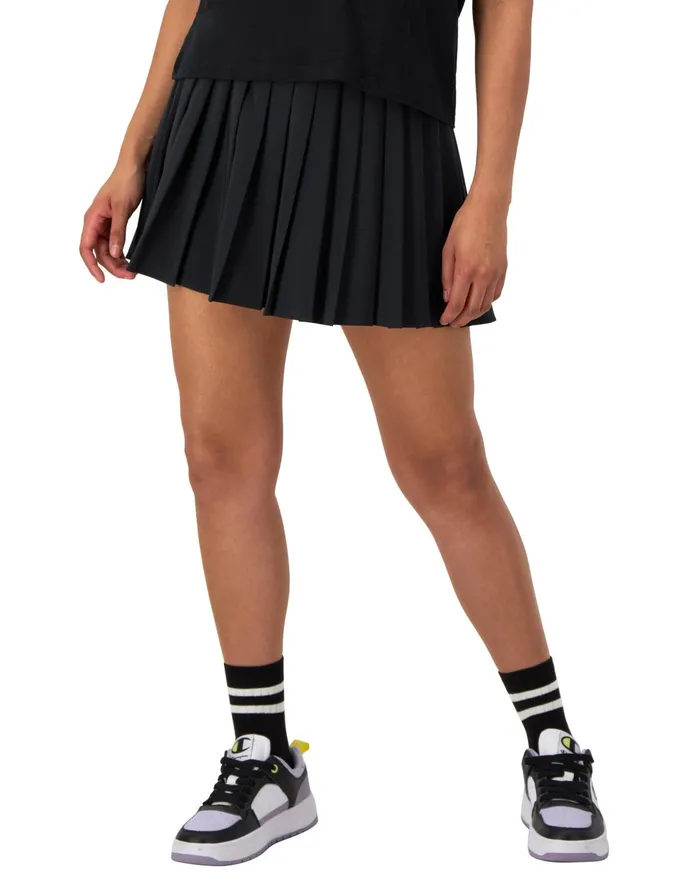 Pleated Sport Skort Anti Odor C Logo 3034 Black Women Champion Skorts and Dresses