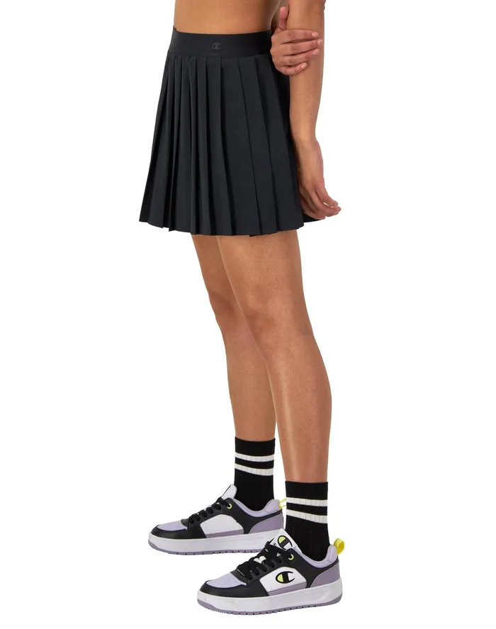 Pleated Sport Skort Anti Odor C Logo 3034 Black Women Champion Skorts and Dresses