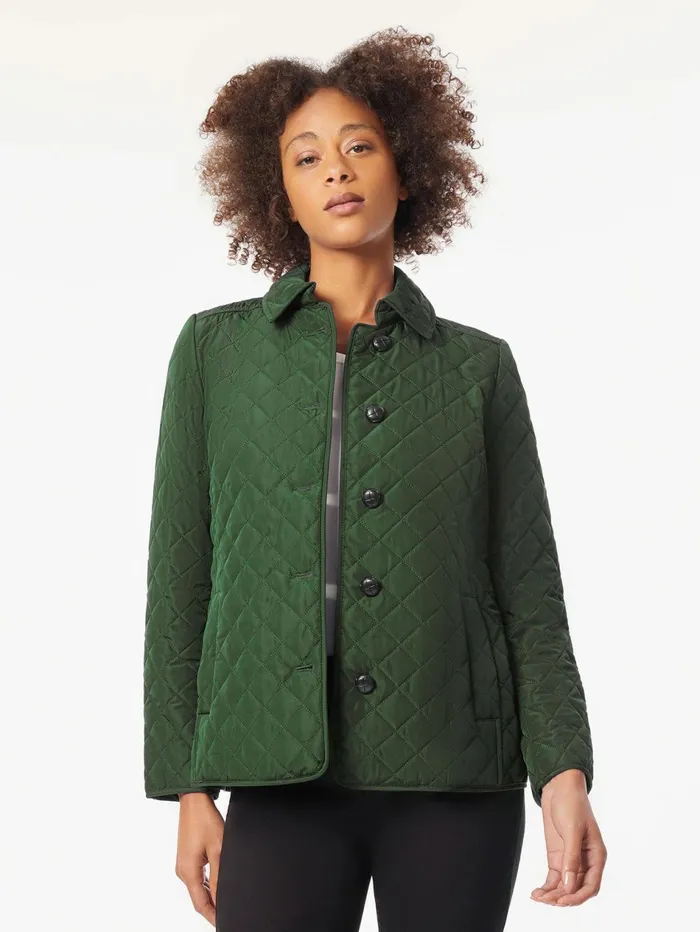 Plus FiveButton Quilted Jacket Women Jones New York Plus Outerwear