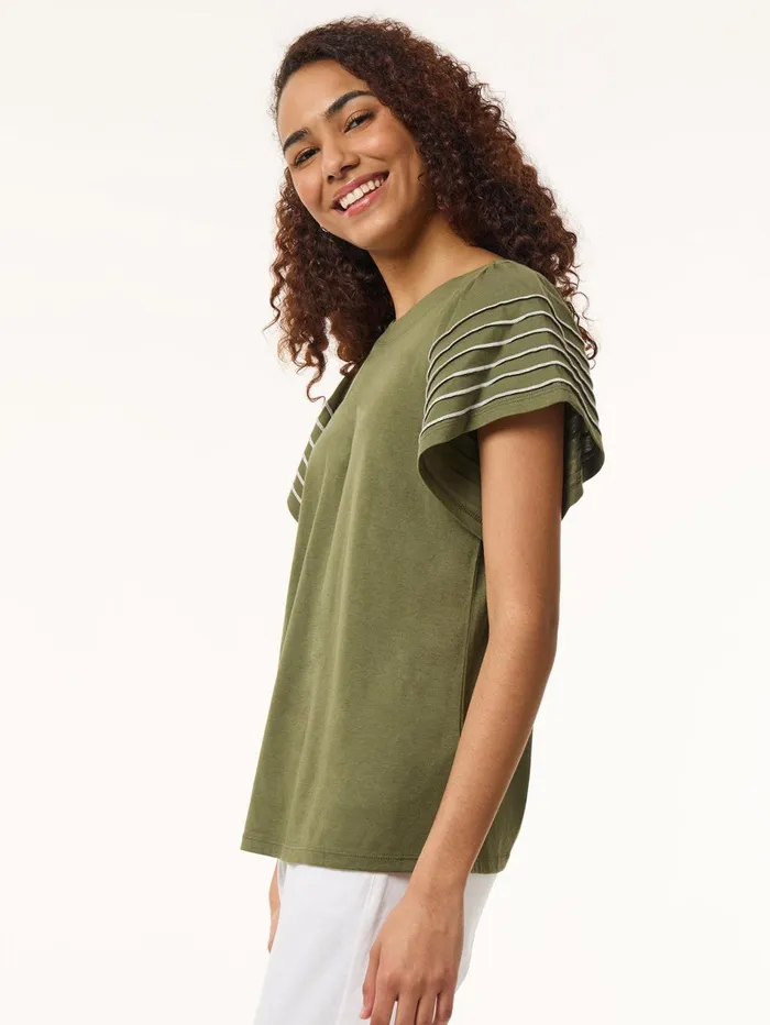 Plus Size Flutter ShortSleeve Top Cotton Modal Women Jones New York Plus Tops Plus Size Flutter ShortSleeve Top Cotton Modal Women Jones New York Plus Tops
