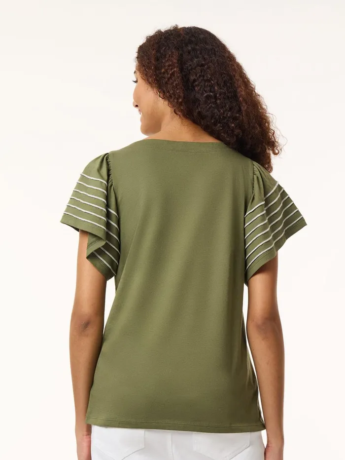 Plus Size Flutter ShortSleeve Top Cotton Modal Women Jones New York Plus Tops Plus Size Flutter ShortSleeve Top Cotton Modal Women Jones New York Plus Tops