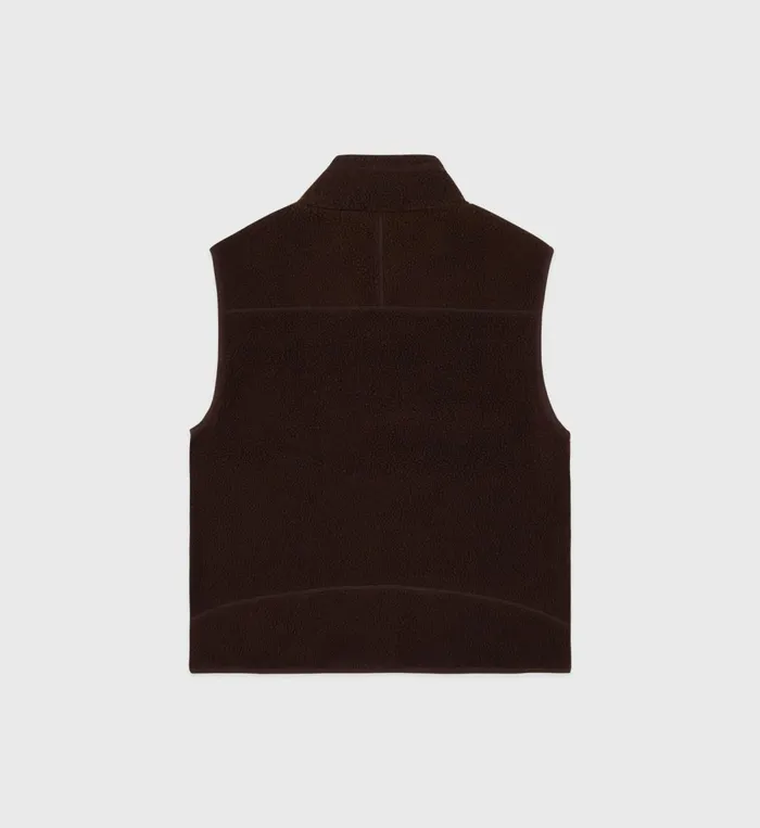 Polar Fleece And Sherpa Women Sporty and Rich Zipped Sherpa Vest 8211 ChocolateCream