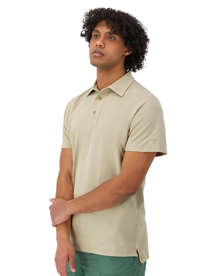Polo TShirt Vintage Wash Faded Khaki Men Champion TShirts and Tops