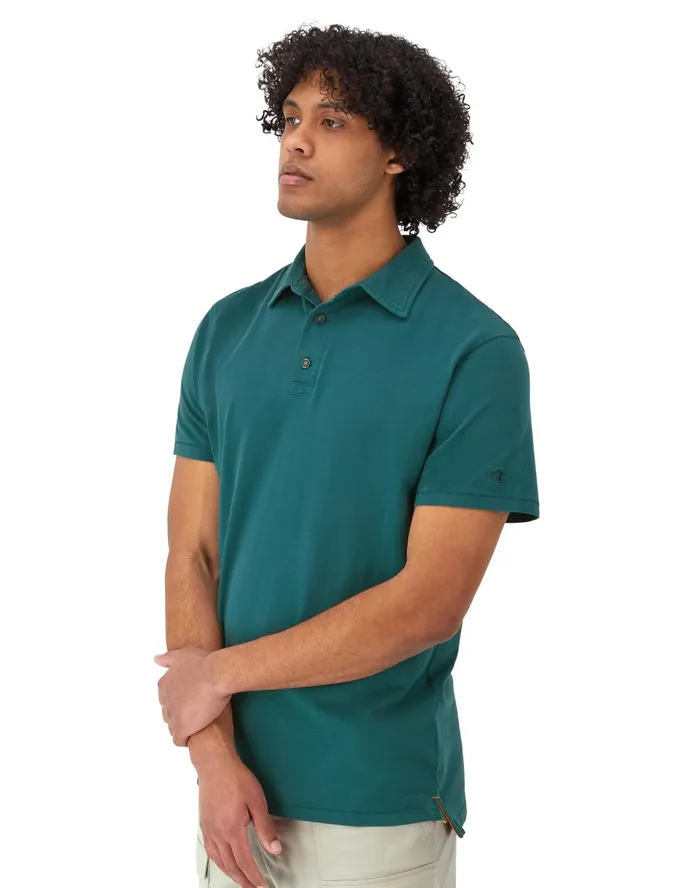 Polo TShirt Vintage Wash Metallic Teal Men Champion TShirts and Tops