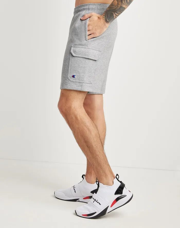 Powerblend Cargo Shorts C Logo 8034 Oxford Grey Men Champion Shorts
