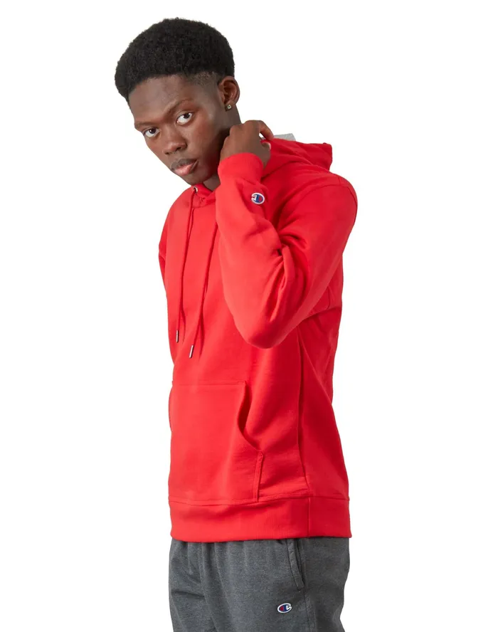 Powerblend Hoodie C Logo Team Red Scarlet Men Champion Hoodies and Sweatshirts