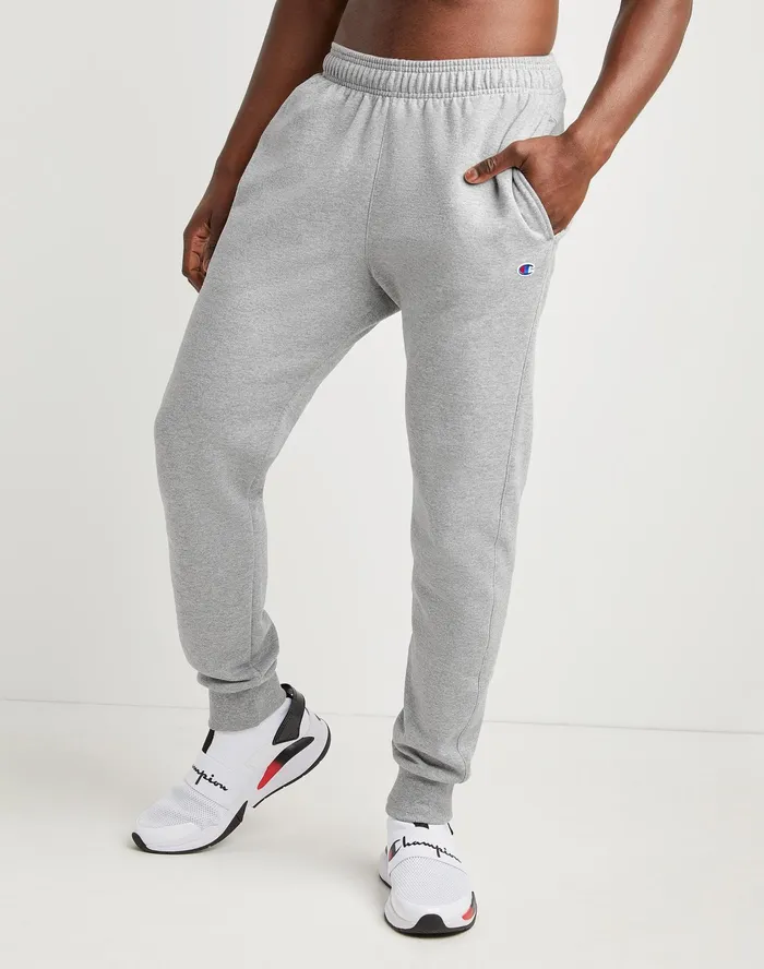 Powerblend Joggers C Logo 31034 Oxford Grey Men Champion Pants and Joggers