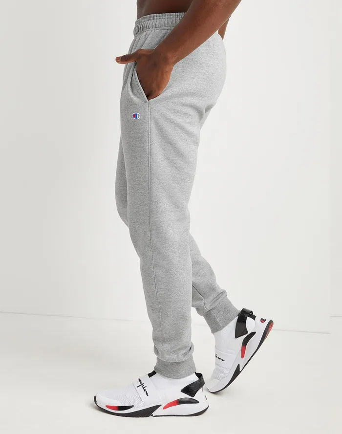 Powerblend Joggers C Logo 31034 Oxford Grey Men Champion Pants and Joggers