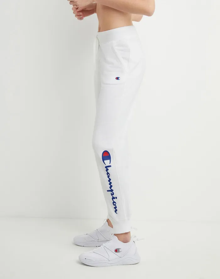 Powerblend Joggers Classic Script Logo 29034 White Women Champion Pants