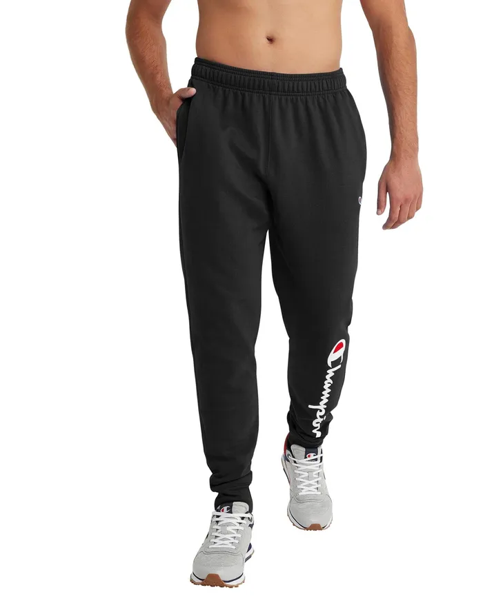 Powerblend Joggers Script Logo 31034 Black Men Champion Pants and Joggers