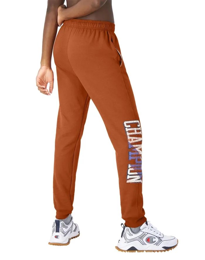Powerblend Joggers Seal and Colorblock Graphic 31034 Texas Orange Men Champion Pants and Joggers