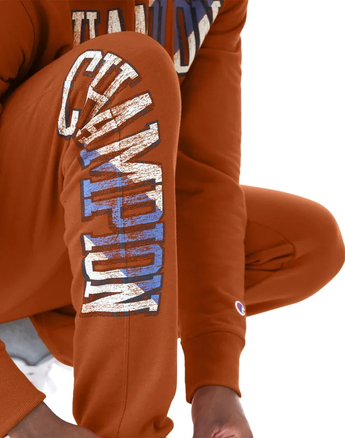 Powerblend Joggers Seal and Colorblock Graphic 31034 Texas Orange Men Champion Pants and Joggers