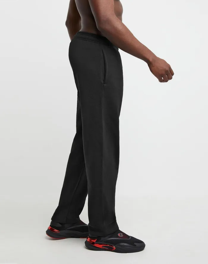 Powerblend Sweatpants Open Hem C Logo 32034 Black Men Champion Pants and Joggers