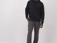 Powerblend Sweatpants Open Hem C Logo 32034 Black Men Champion Pants and Joggers