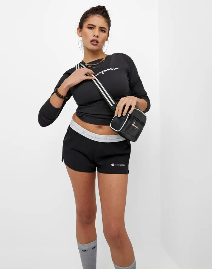 Practice Shorts Script Logo 35034 Black Women Champion Shorts