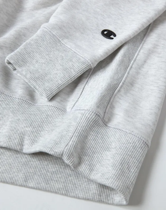 Premium Weave Crewneck Sweatshirt C Logo Silver Grey Men Champion Hoodies and Sweatshirts
