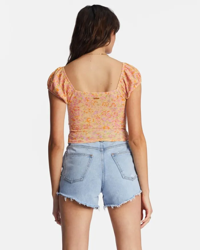 Pretty Sweet Crop Top Peach Punch Women Billabong Tops