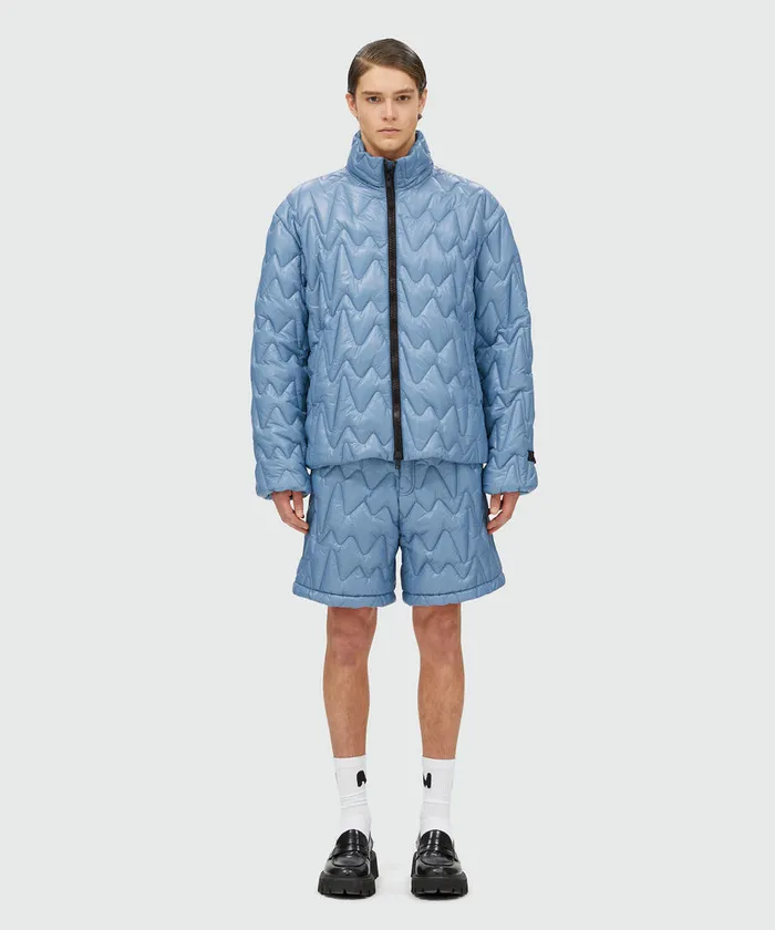 Quilted Jacket With 034Themwave034 Motif Men MSGM Jackets Coats And Blazers