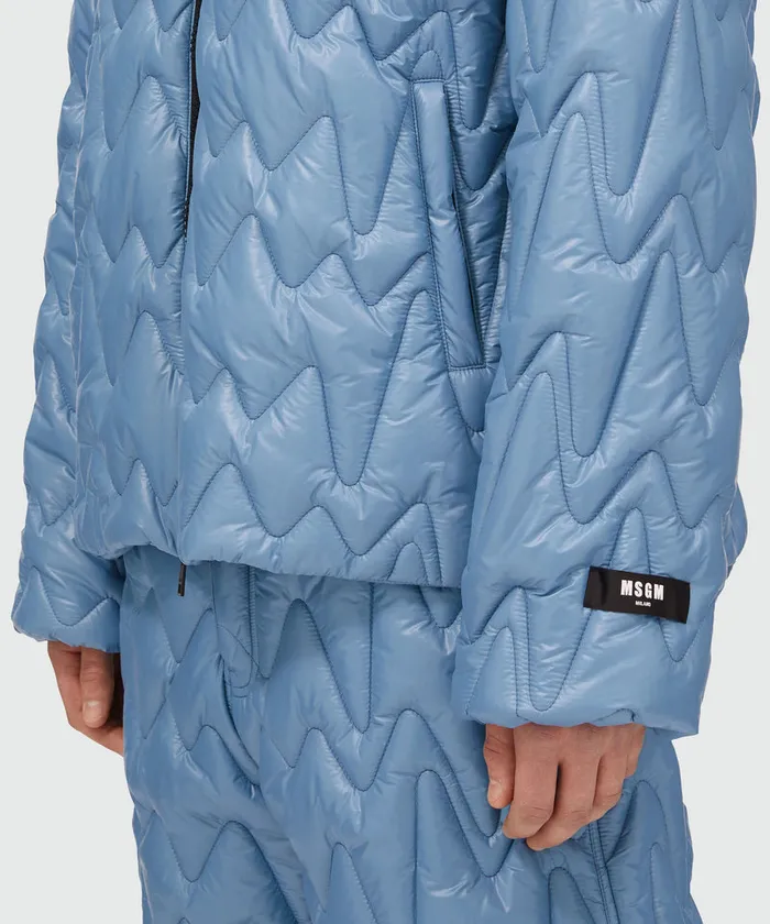 Quilted Jacket With 034Themwave034 Motif Men MSGM Jackets Coats And Blazers