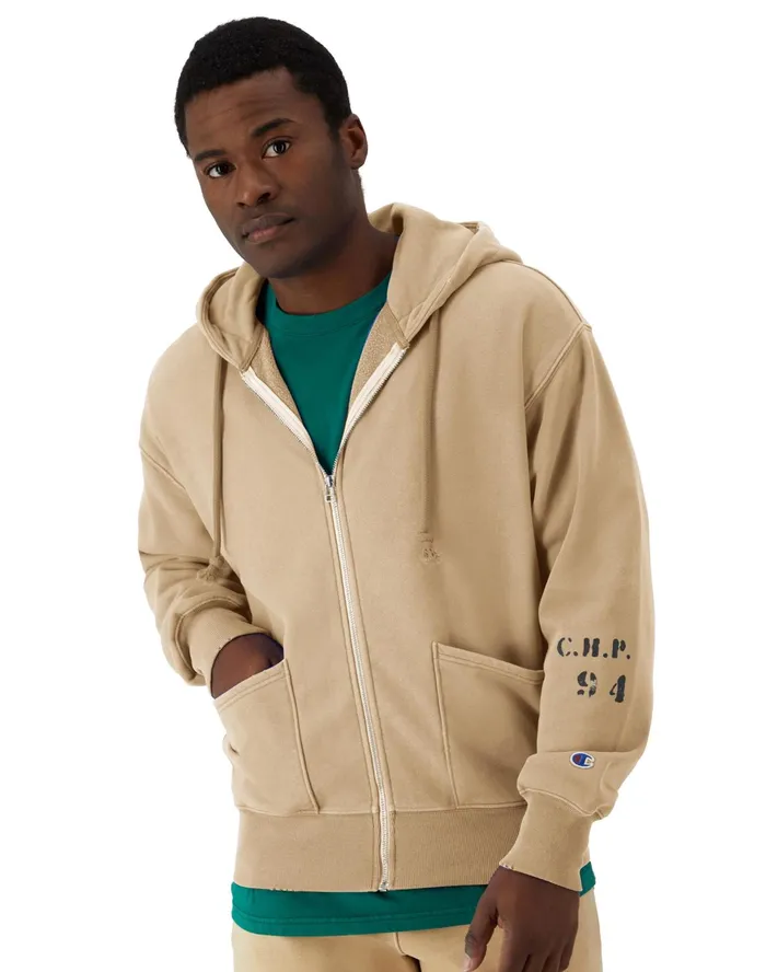 RChival Reverse Weave FullZip Hoodie Ink Stamped Time Capsule Country Walnut Men Champion Hoodies and Sweatshirts RChival Reverse Weave FullZip Hoodie Ink Stamped Time Capsule Country Walnut Men Champion Hoodies and Sweatshirts