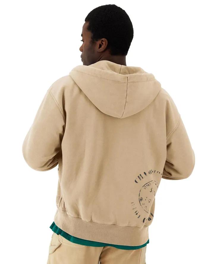 RChival Reverse Weave FullZip Hoodie Ink Stamped Time Capsule Country Walnut Men Champion Hoodies and Sweatshirts