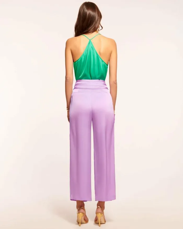 Ramy Brook Bottoms Women Joss Cropped Wide Leg Pant Mosaic Purple