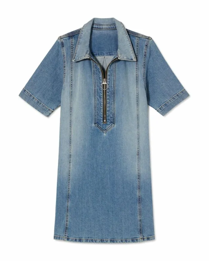 Ramy Brook Denim Women Tunechi Denim Shirt Dress Light Wash