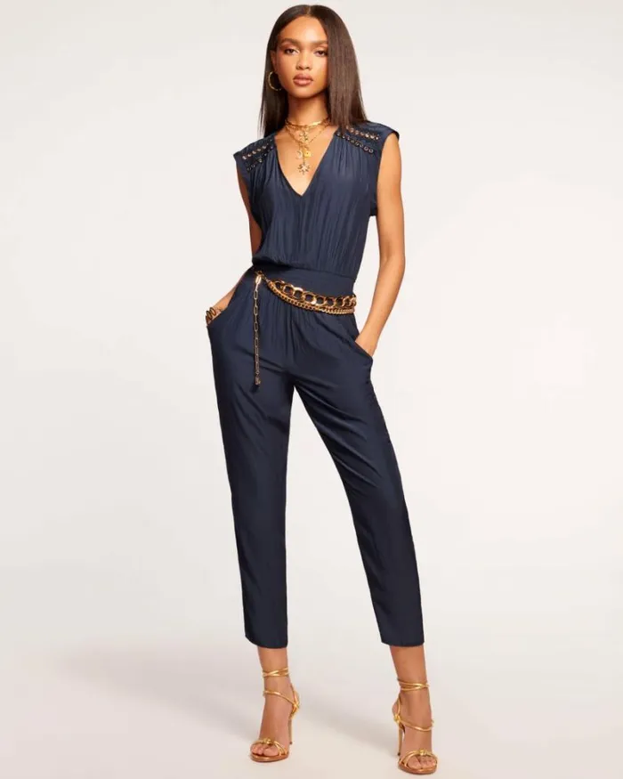Ramy Brook Jumpsuits Women Bristol Embellished Jumpsuit Navy