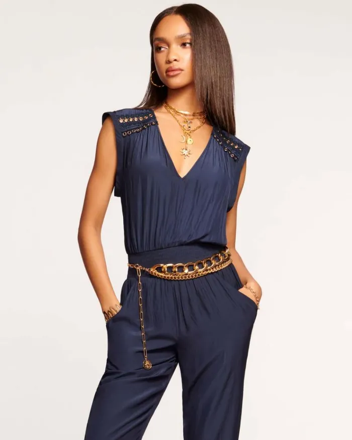 Ramy Brook Jumpsuits Women Bristol Embellished Jumpsuit Navy