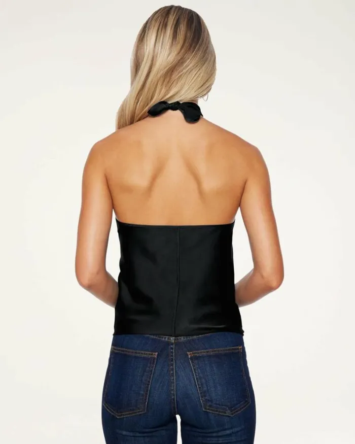 Ramy Brook Tops Women Harriet Halter Tank Top Black