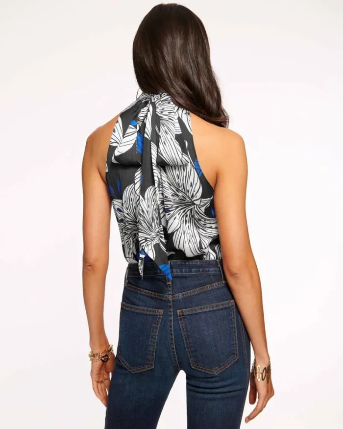 Ramy Brook Tops Women Lori High Neck Tank Top Black Lily
