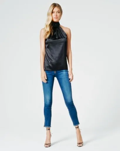Ramy Brook Tops Women Lori High Neck Tank Top Black Lily