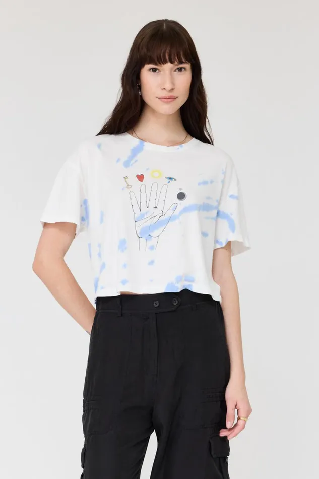 Raquel Allegra Blue TieDye Claudia Tee Women Tops