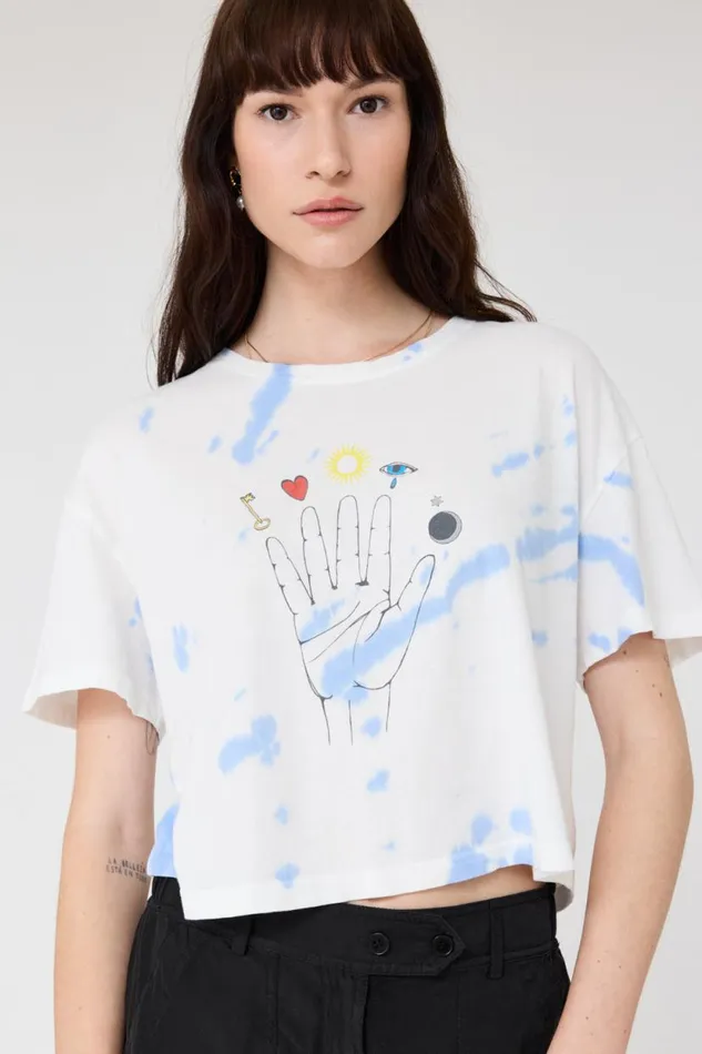 Raquel Allegra Blue TieDye Claudia Tee Women Tops