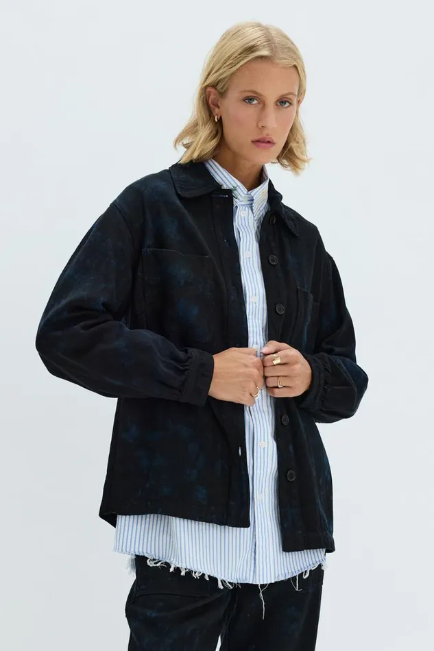 Raquel Allegra Dark Indigo Denim Explorer Jacket Women Dresses