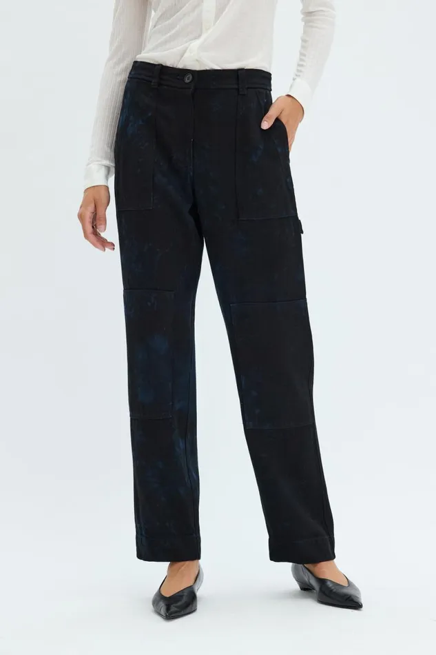 Raquel Allegra Dark Indigo Denim Work Pant Women Tops